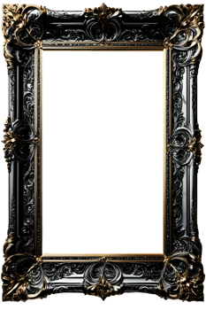 AI generated Gold Frame Border Luxury PNG Transparent Background