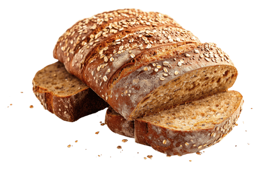 AI generated Multigrain bread isolated on transparent background png