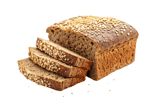 AI generated Multigrain bread isolated on transparent background png