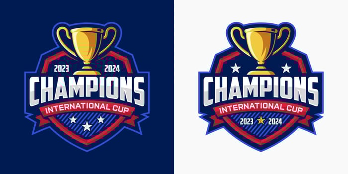 Champions Sports League Emblem Badge Logo Design Vector Template.