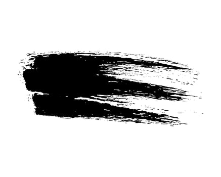 Black brush stroke. Hand drawn ink spot isolated on white background. Vector illustration