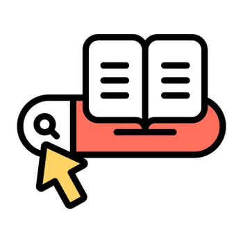 An icon design icon of search book vector