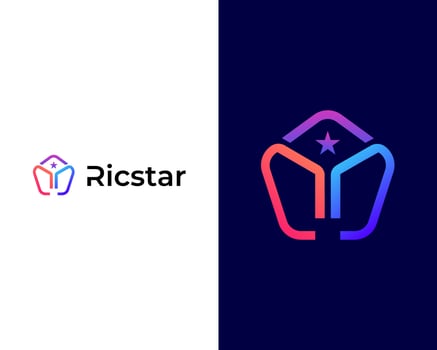 Y Box and Success man icon creative modern app logo design for  company logo vector