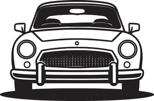 a black and white illustration of a classic car vector