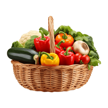 AI generated Vegetables in wooden bowl isolated on transparent background png