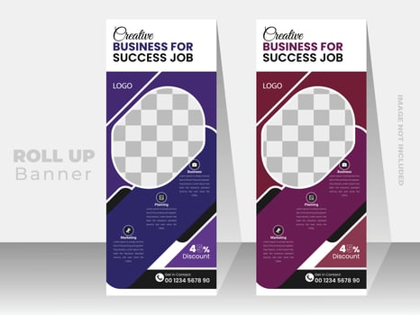 Modern Business Roll up Banner design and A simple, modern, flat clean Roll up. vector
