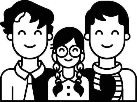 Family glyph and line vector illustration