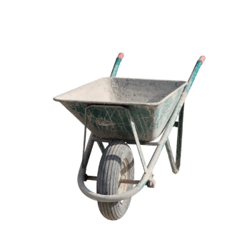 wheelbarrow for transporting construction material png