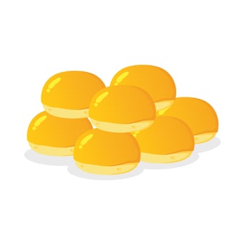Bunch of Pineapple cookie cake or Nastar Indonesian traditional cuisine vector design flat illustration asset free editable isolated
