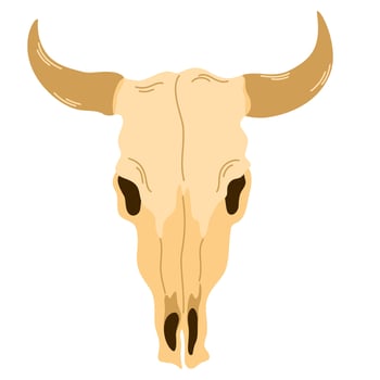 Cow skull. Wild West Clipart icon. Vector hand draw illustration isolated on the white background
