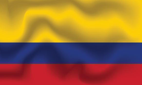 Flat Illustration of Colombia flag. Colombia national flag design. Colombia wave flag. vector