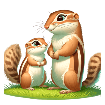 AI generated African ground squirrel Warm family illustration png