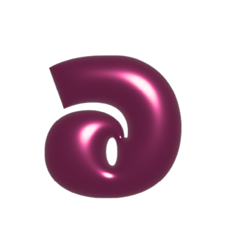 Red metal shiny reflective letter D 3D illustration png
