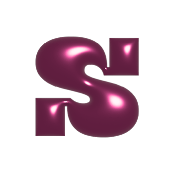 Red metal shiny reflective letter S 3D illustration png