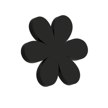 3D black flower geometrical shape png
