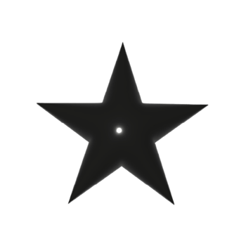 3D black geometrical star shape png