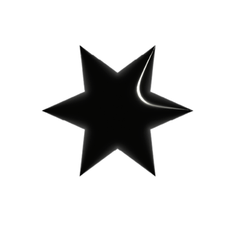 3D black geometrical star shape png