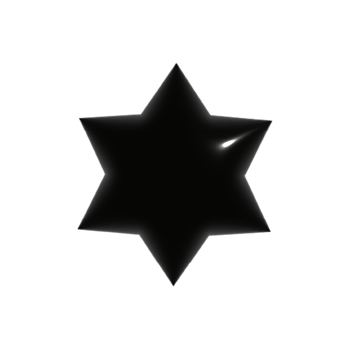3D black geometrical star shape png