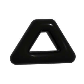 3D black triangle geometrical shape png