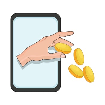 illustration of online donation vector