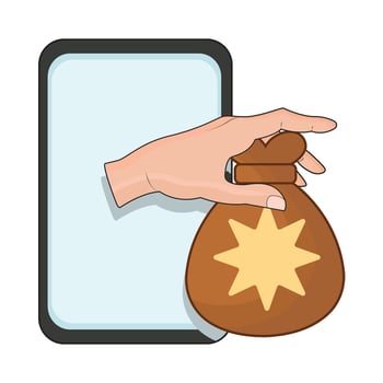 illustration of online zakat vector