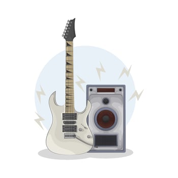 Illustration of electric guitar vector