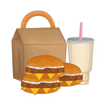 Illustration of burger and soda vector