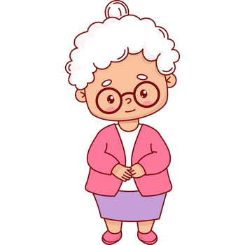 Cute grandmother   character. png