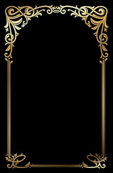 Classic ornamental art nouveau album frame with arch. Vector template