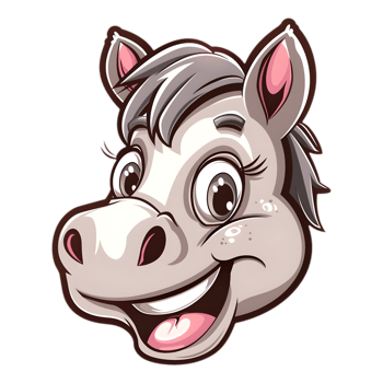 AI generated Sticker of a Cute Smiling Horse On a Transparent Background - Ai Generated png