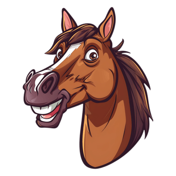 AI generated Sticker of a Cute Smiling Horse On a Transparent Background - Ai Generated png