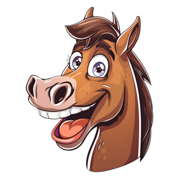 AI generated Sticker of a Cute Smiling Horse On a Transparent Background - Ai Generated png