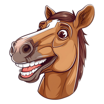 AI generated Sticker of a Cute Smiling Horse On a Transparent Background - Ai Generated png