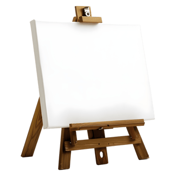 AI generated Blank Canvas on Wooden Stand on Transparent background - Ai Generated png