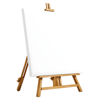 AI generated Blank Canvas on Wooden Stand on Transparent background - Ai Generated png