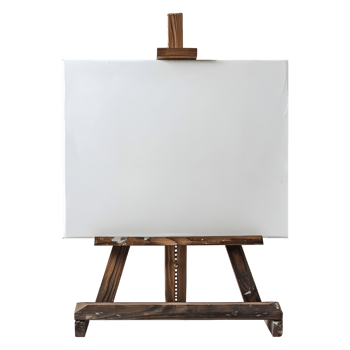 AI generated Blank Canvas on Wooden Stand on Transparent background - Ai Generated png