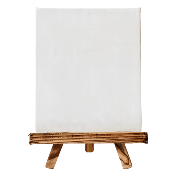 AI generated Blank Canvas on Wooden Stand on Transparent background - Ai Generated png