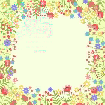 Spring background with flowers and plants for your creativity, for banners, for wedding invitations and for congratulations on spring and Easter vector