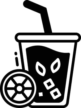 Orange juice glyph and line vector illustration