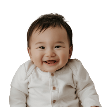 AI generated Smiling Baby Upper Shot with Transparent Background PNG for Versatile Use in Designs and Presentations