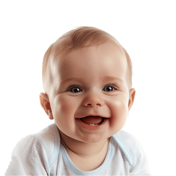 AI generated Smiling Baby Upper Shot with Transparent Background PNG for Versatile Use in Designs and Presentations