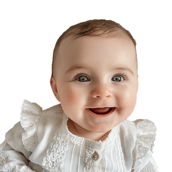 AI generated Smiling Baby Upper Shot with Transparent Background PNG for Versatile Use in Designs and Presentations