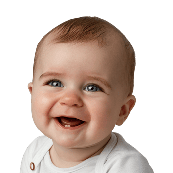 AI generated Smiling Baby Upper Shot with Transparent Background PNG for Versatile Use in Designs and Presentations