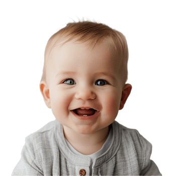 AI generated Smiling Baby Upper Shot with Transparent Background PNG for Versatile Use in Designs and Presentations