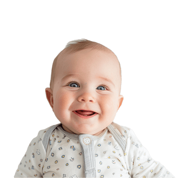 AI generated Smiling Baby Upper Shot with Transparent Background PNG for Versatile Use in Designs and Presentations