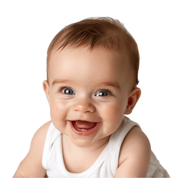 AI generated Smiling Baby Upper Shot with Transparent Background PNG for Versatile Use in Designs and Presentations