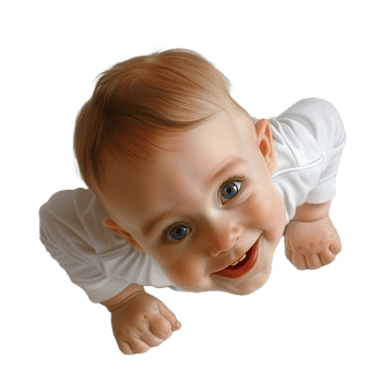 AI generated Smiling Baby Upper Shot with Transparent Background PNG for Versatile Use in Designs and Presentations