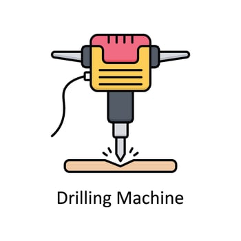 Drilling Machine vector filled outline icon design illustration. Manufacturing units symbol on White background EPS 10 File