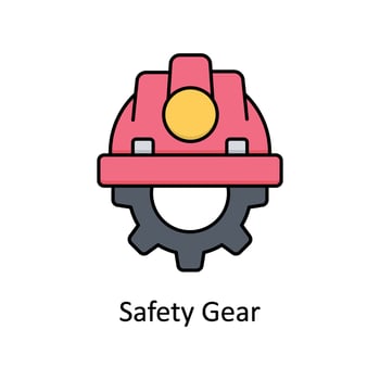 Safety Gear vector filled outline icon design illustration. Manufacturing units symbol on White background EPS 10 File