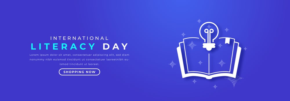 International Literacy Day Paper cut style Vector Design Illustration for Background, Poster, Banner, Advertising, Greeting Card